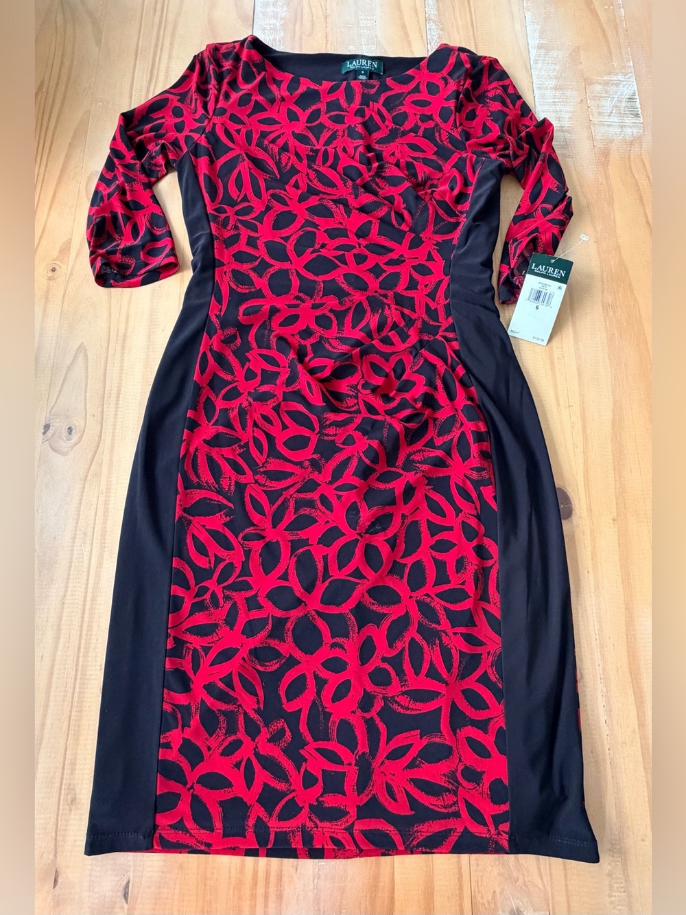 NEW LAUREN Ralph Lauren Black Red Dress NWT Size